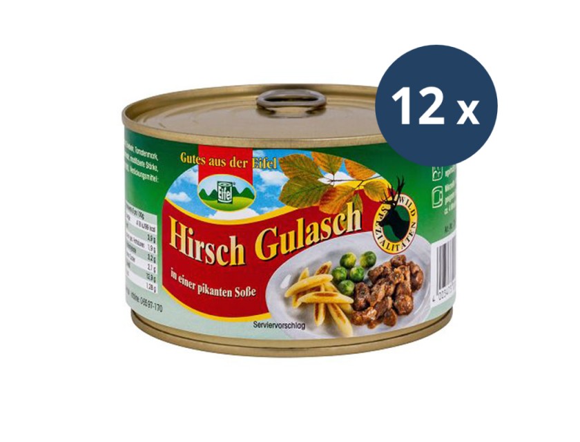 12x Hirsch Gulasch 400g