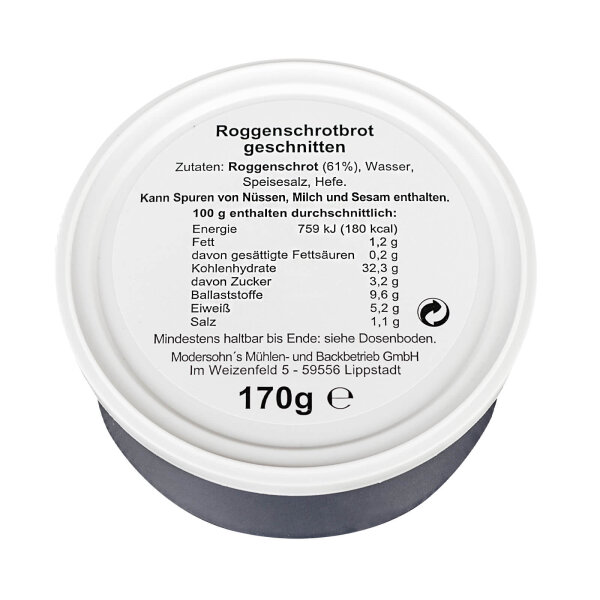 Bundeswehrbrot Modersohn 170g