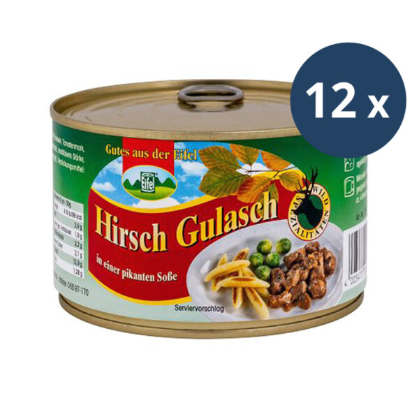 12x Hirsch Gulasch 400g