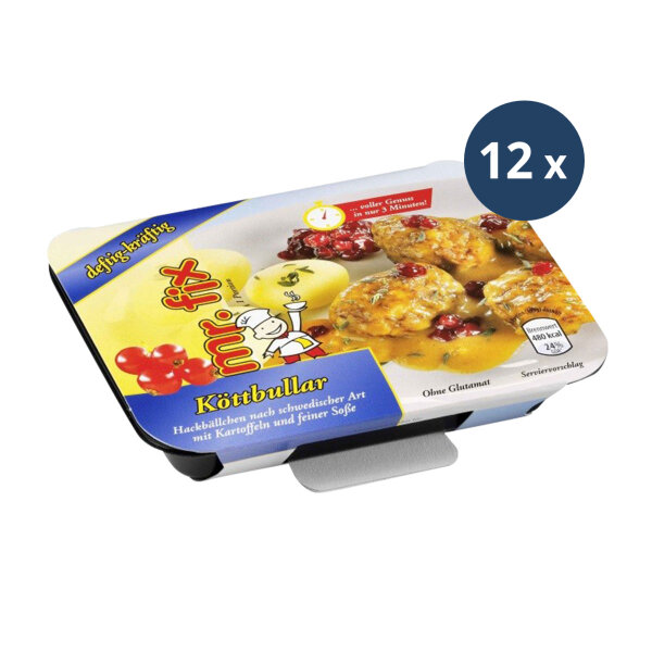 12x Mikrowellengericht: Köttbullar mit Kartoffeln 350g