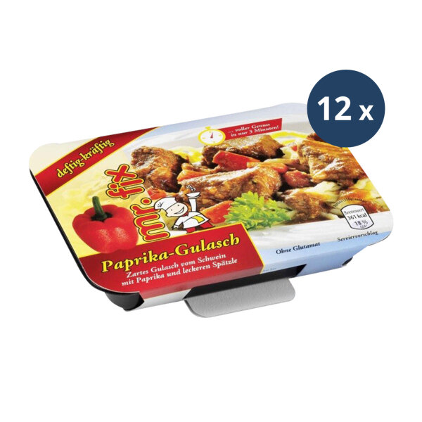 12x Mikrowellengericht: Paprika Gulasch mit Spätzle 350g