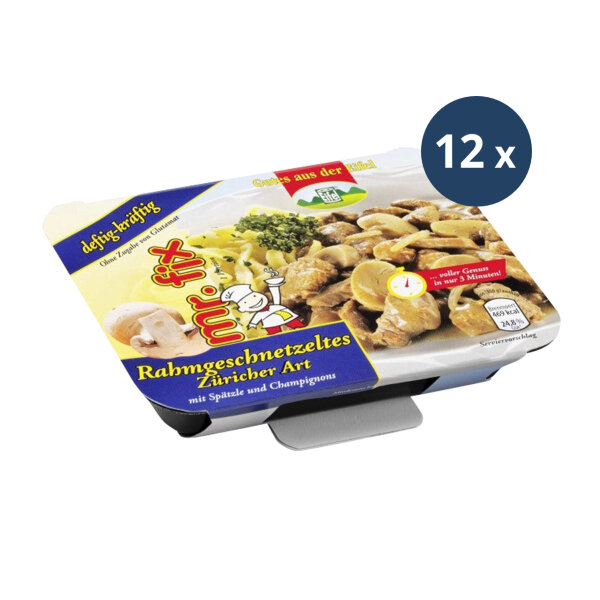 12x Mikrowellengericht: Rahm-Geschnetzeltes 350g